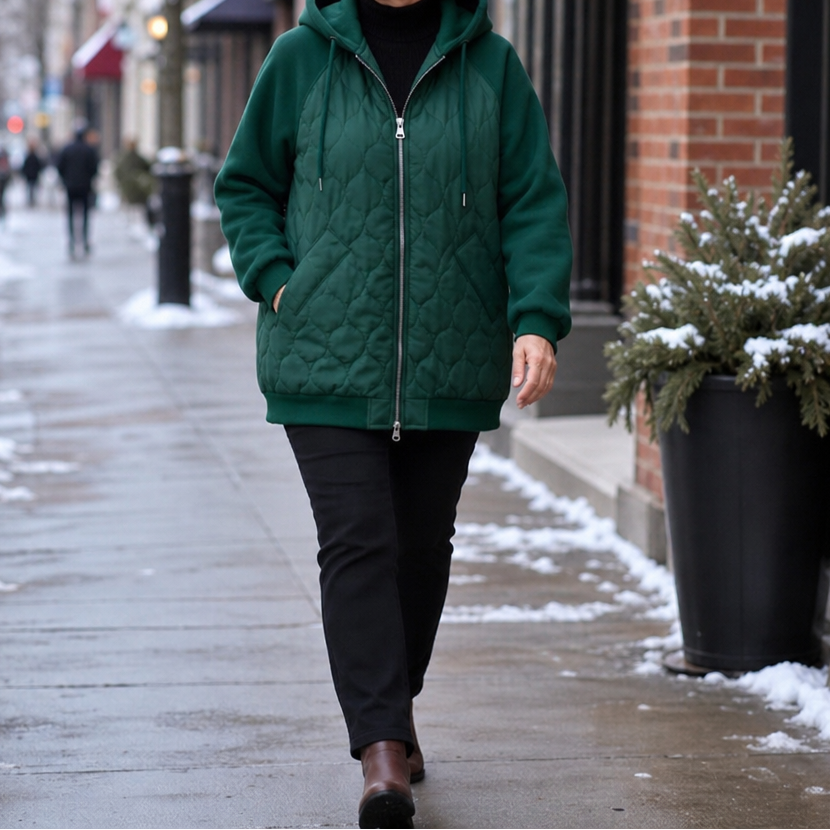 Wearbella | Spliced Quilted Hooded Puffer Jacket – Bequeme warme Jacke für kalte Tage