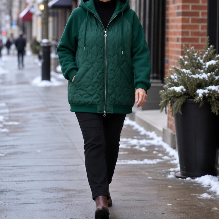 Wearbella | Spliced Quilted Hooded Puffer Jacket – Bequeme warme Jacke für kalte Tage