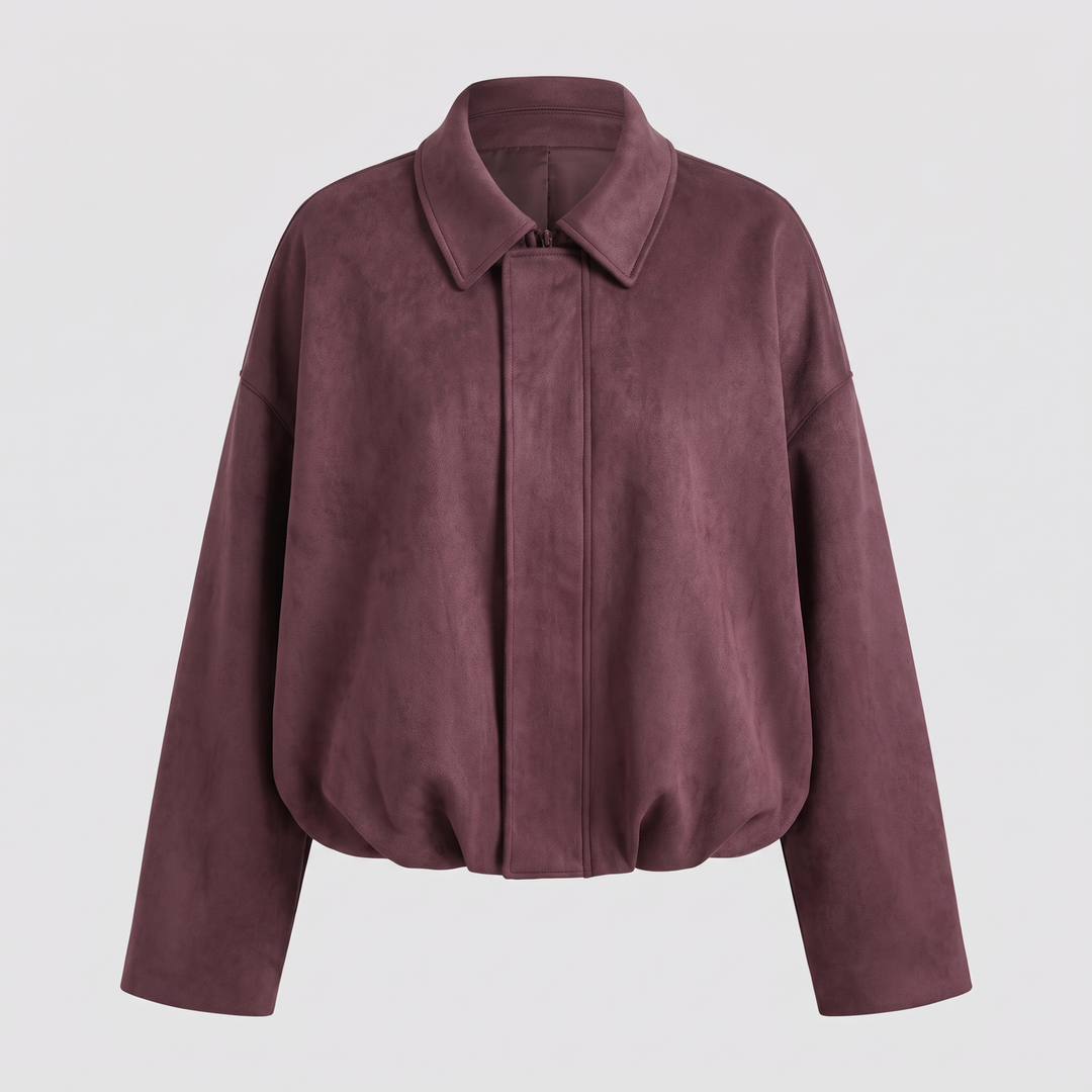 Suede | Cropped Suede Collar Bomber – Moderner Stil für Frauen