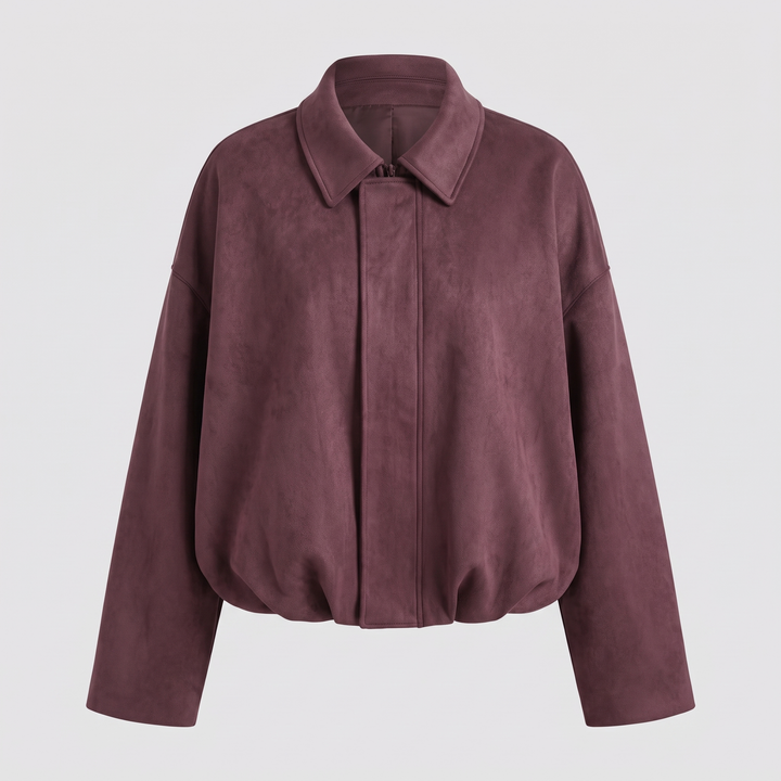 Suede | Cropped Suede Collar Bomber – Moderner Stil für Frauen