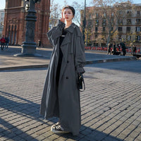Amelie | Eleganter Maxi Trenchcoat Mit Bindegürtel