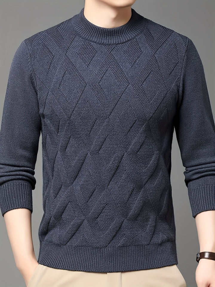 Ellis | Textured Mock-Neck Sweater – Klassisches Design für Herren