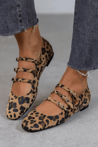 Clara | Damen Loafer Mit Leopardenmuster Und Dreifach-Schnallen