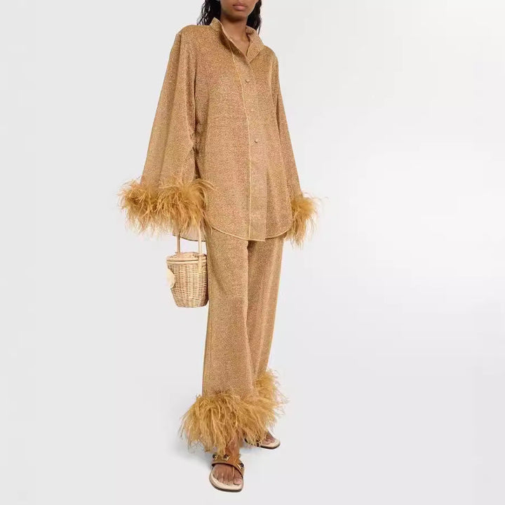 Janina | Elegant and Comfortable Two-Piece Set with Stand-Up Collar