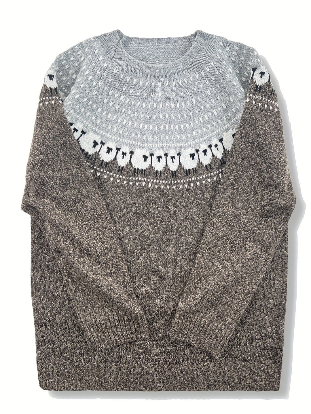 Johanna | Grobstrick-Pullover mit Schaf-Jacquardmuster für Frauen