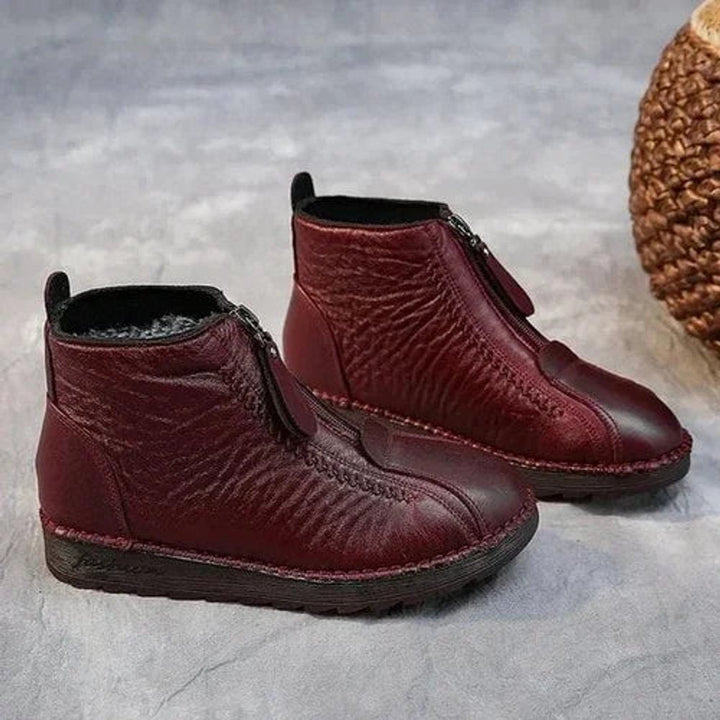 Eleanor | Warm Lined Leather Ankle Boots with Non-Slip Sole