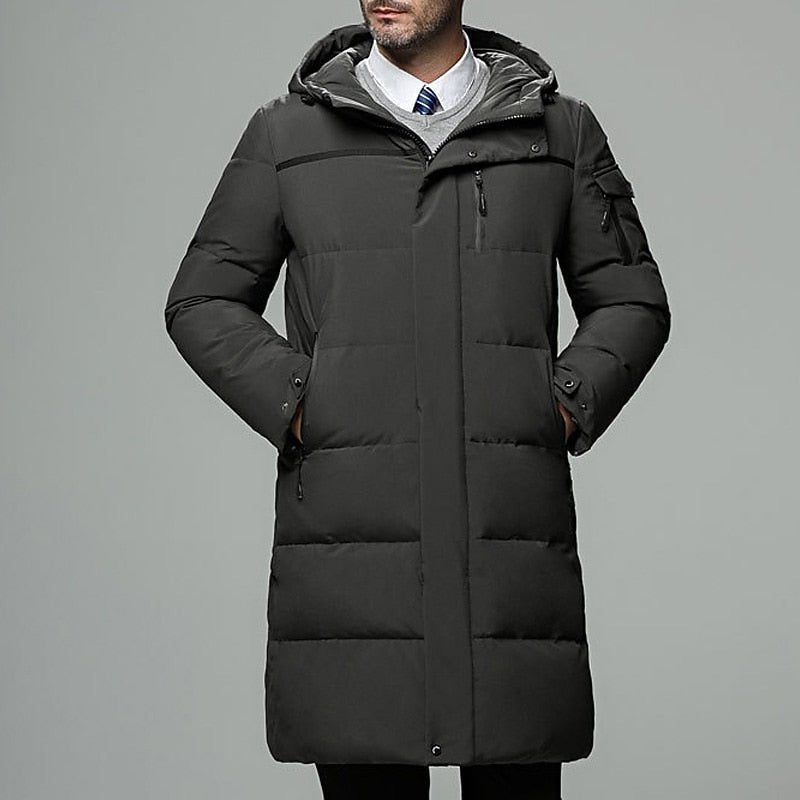 Wade | Hooded Longline Puffer Coat – Elegant Winter Style für Männer