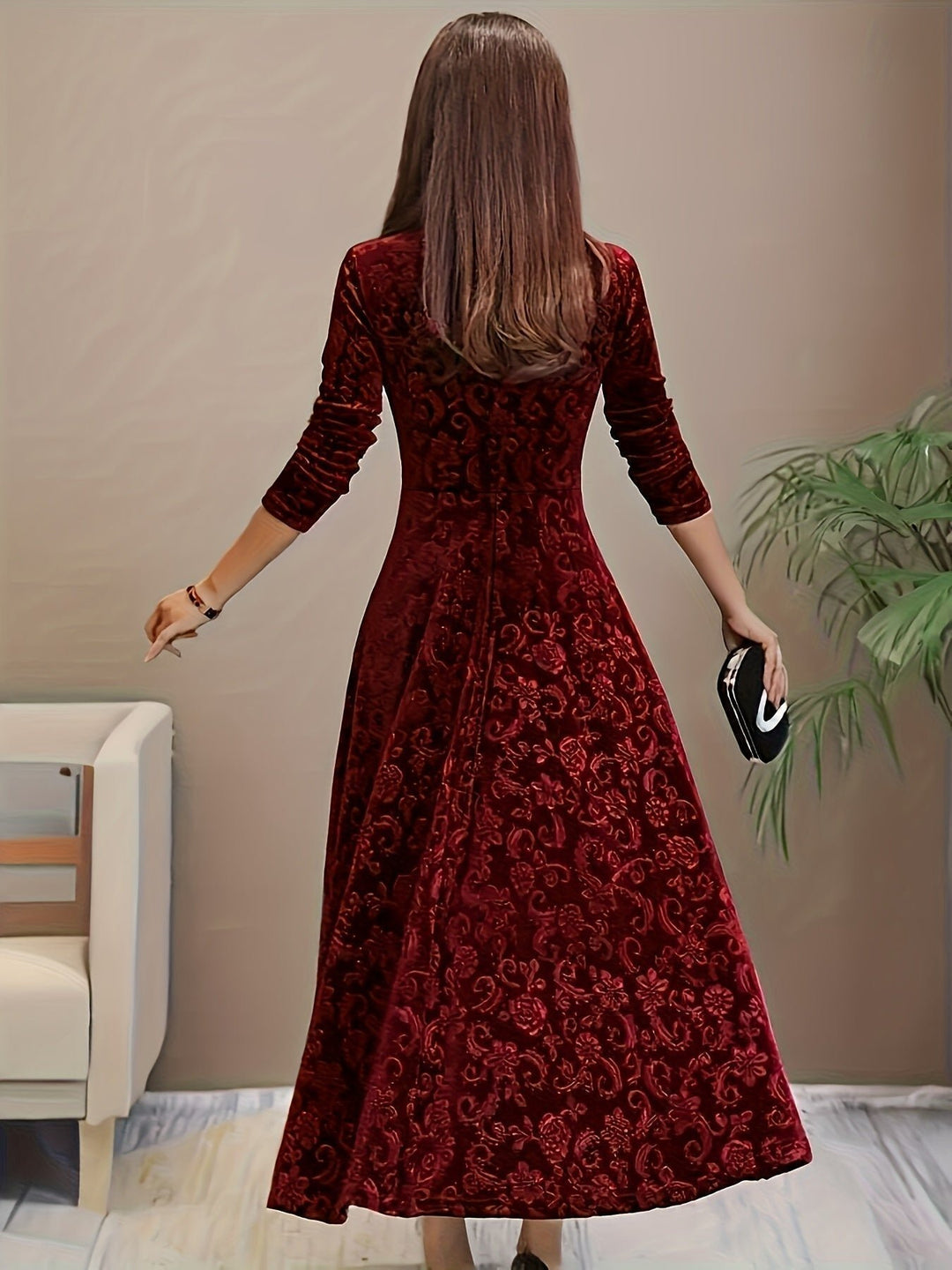 Nora | Samtkleid – Elegantes A-Linie Midi für Damen