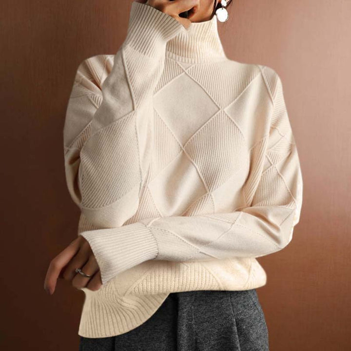 Greta | Rollkragenpullover – Lässiger Stil mit Rautenmuster für Damen