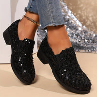 Sofia | Women's Slip-On Loafers with a Shimmering Finish