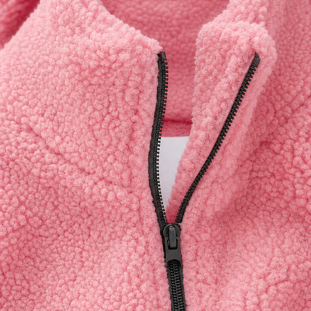 Cozelle | Plush Hooded Oversized Zip-Up Jacket – Warm und Bequem für Frauen