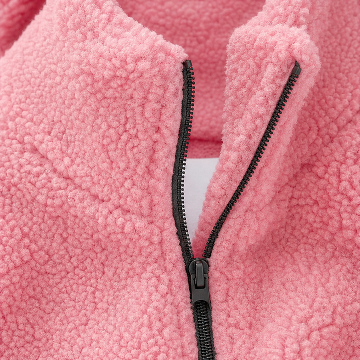 Cozelle | Plush Hooded Oversized Zip-Up Jacket – Warm und Bequem für Frauen