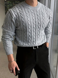 Tobias | Klassischer Strickpullover mit Kabelmuster für einen gepflegten Smart-Look