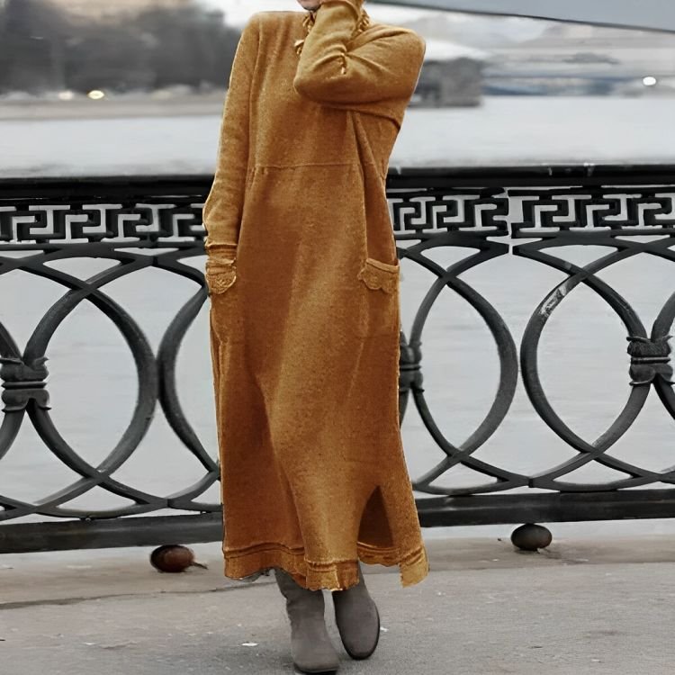 Mara | Strick Maxi Kleid – Gemütlicher, Übergroßer Stil für Frauen