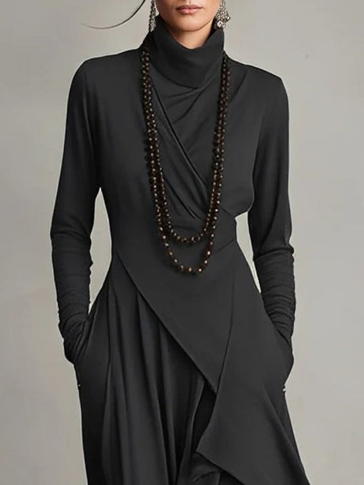 Georgia | Modernes Kleid mit langen Ärmeln und asymmetrischem Saum